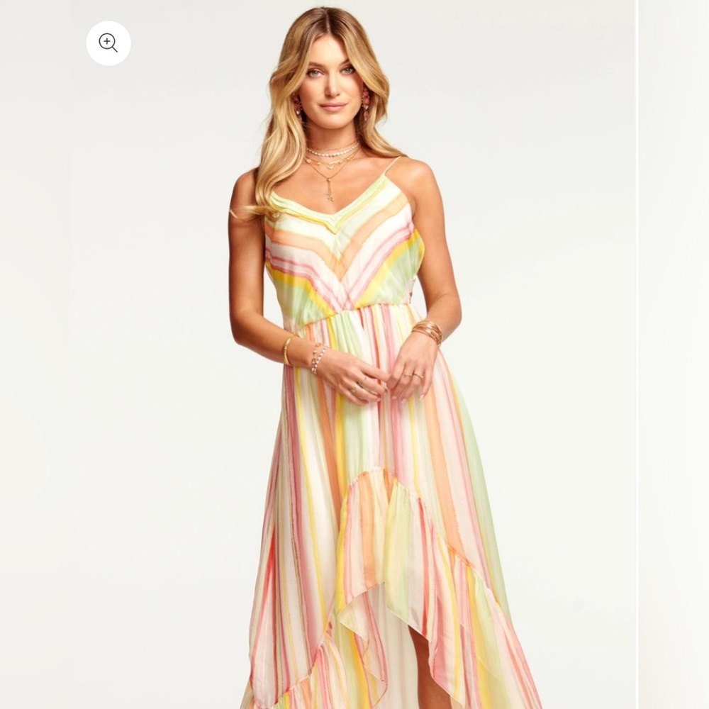 Ramy Brook Orange Yellow Sundress High Low Spaghetti Strap
